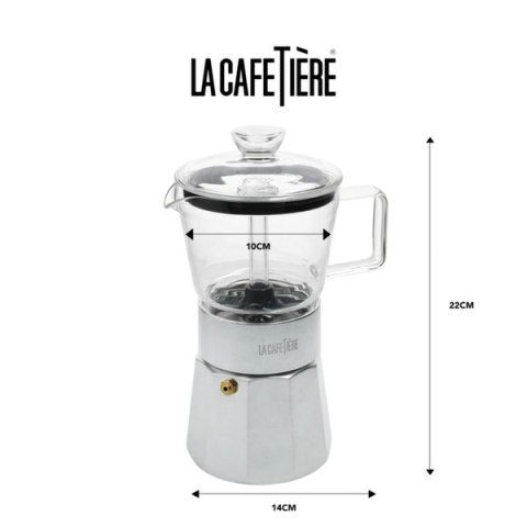 La Cafetiere Szklana Kawiarka Verona Srebrna, 290 ml