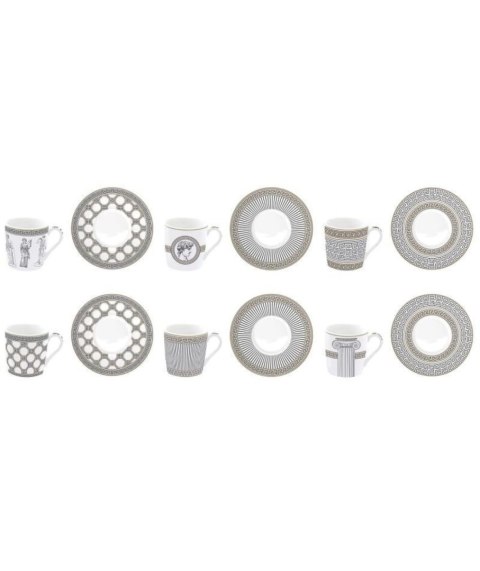 Easy Life Palladium – 6 filiżanek porcelanowych ze spodkami, 100 ml