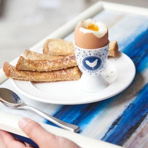 KitchenCraft Traditional Blue Hen — porcelanowy kieliszek na jajko