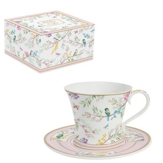 Easy Life Ptasia Melodia — filiżanka porcelanowa ze spodkiem 350 ml