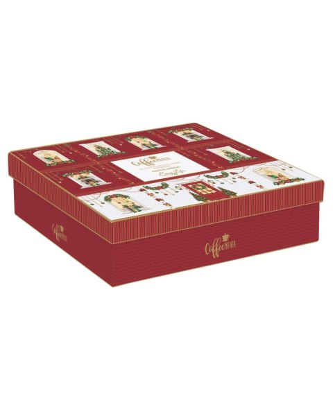 Easy Life Świąteczna scenka – 6 filiżanek porcelanowych ze spodkami, 100 ml