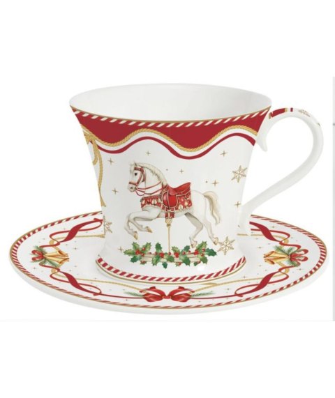 Easy Life Świąteczne opowieści — filiżanka porcelanowa ze spodkiem 200 ml