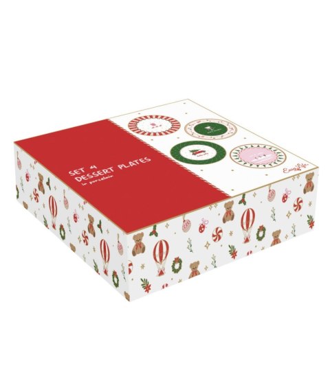 Easy Life Christmas Twist — 4 porcelanowe talerzyki deserowe, 19,5 cm