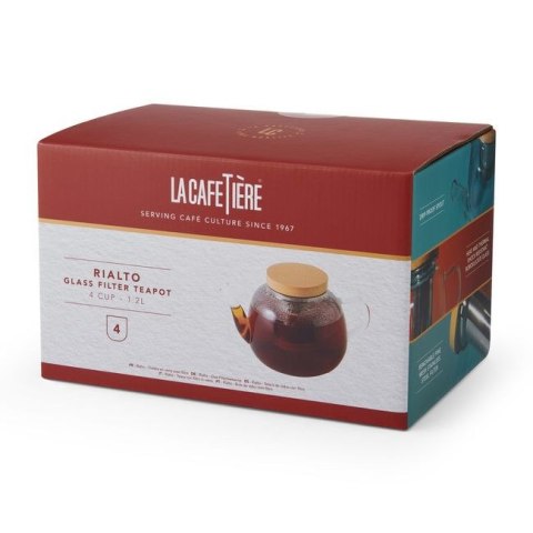 Szklany Dzbanek z Zaparzaczem i Pokrywką La Cafetière Rialto - 4 Filiżanki, 1,2 L