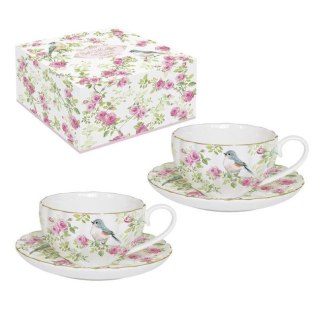 Easy Life Wiosna — komplet 2 filiżanek porcelanowych ze spodkami 100 ml