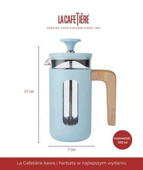 Zaparzacz do Kawy Typu French Press La Cafetière Pisa na 3 filiżanki, kolor błękitny