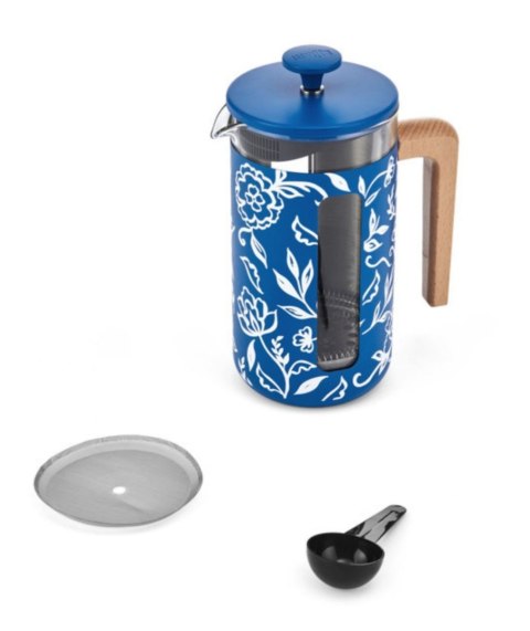 Zaparzacz do Kawy Typu French Press La Cafetière Pisa na 8 filiżanek, Blu Fiorato