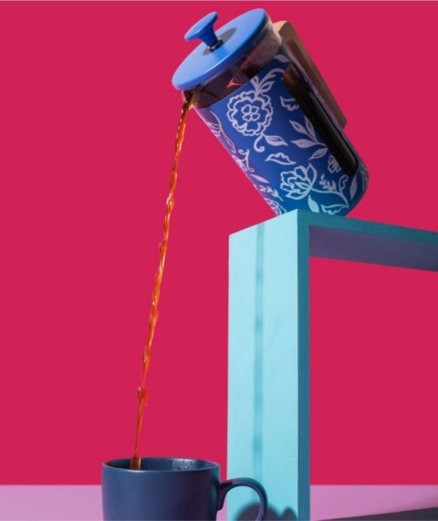 Zaparzacz do Kawy Typu French Press La Cafetière Pisa na 8 filiżanek, Blu Fiorato