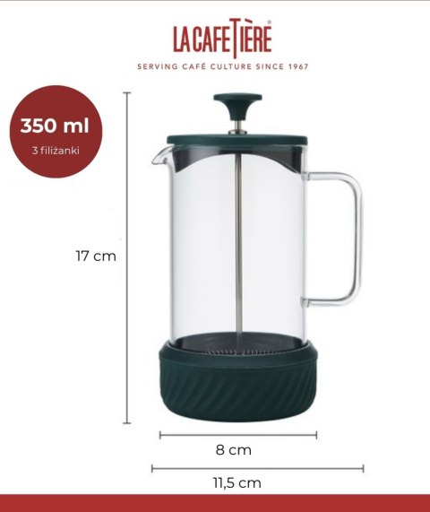 Zaparzacz do Kawy Typu French Press La Cafetiere Zero, kolor Zielony, 350 ml