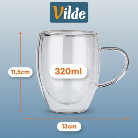 VILDE 139821 - komplet 2 szklanek z podwójną ścianką, 320 ml