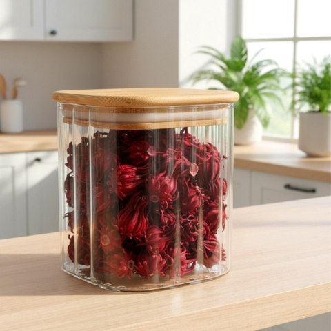 VILDE 229251 – szklany pojemnik z bambusową pokrywką, 750 ml