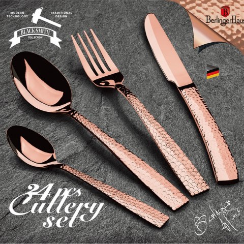 Berlinger Haus BH-2617 - komplet sztućców 24 elementy dla 6 osób, Rose Gold