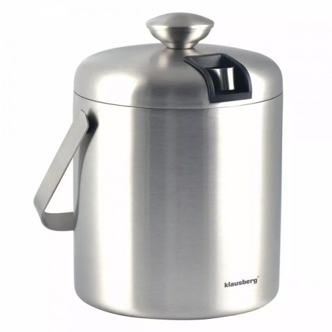 KLAUSBERG KB-7579 — stalowe wiaderko do lodu 1,3 l ze szczypcami