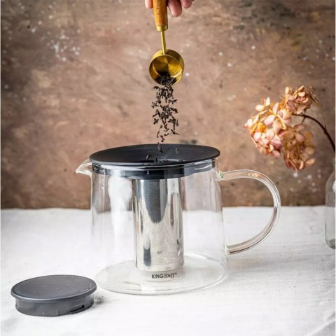 KINGHOFF KH-4845 — szklany dzbanek z zaparzaczem do herbaty, 1,5 l