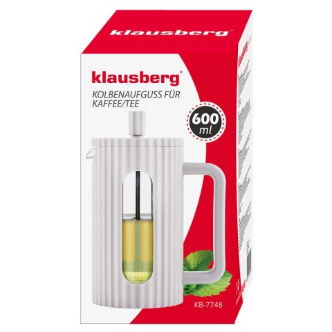 Klausberg KB-7748 – zaparzacz tłokowy 600 ml, biały