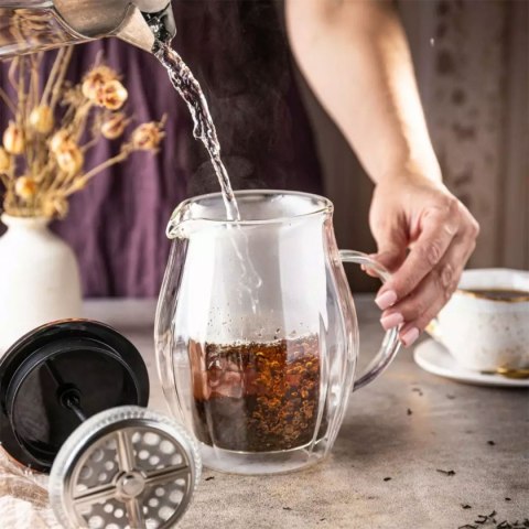Klausberg KB-7722 — termiczny zaparzacz tłokowy 600 ml, różowe złoto