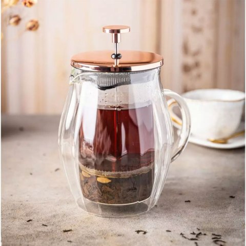 Klausberg KB-7722 — termiczny zaparzacz tłokowy 600 ml, różowe złoto