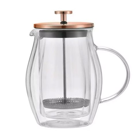 Klausberg KB-7722 — termiczny zaparzacz tłokowy 600 ml, różowe złoto