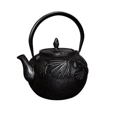 BERLINGER HAUS BH-7802 — czarny żeliwny czajniczek z filtrem, 800 ml