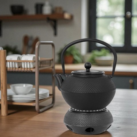 BRUNBESTE 2489 – żeliwny dzbanek z filtrem i podgrzewaczem, 850 ml