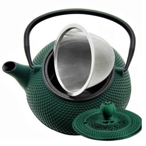 Zestaw herbaciany - imbryk żeliwny 900 ml i 4 czarki, zielony