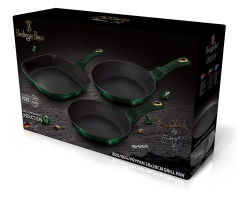 Berlinger Haus BH-6167 Emerald — komplet 3 patelni