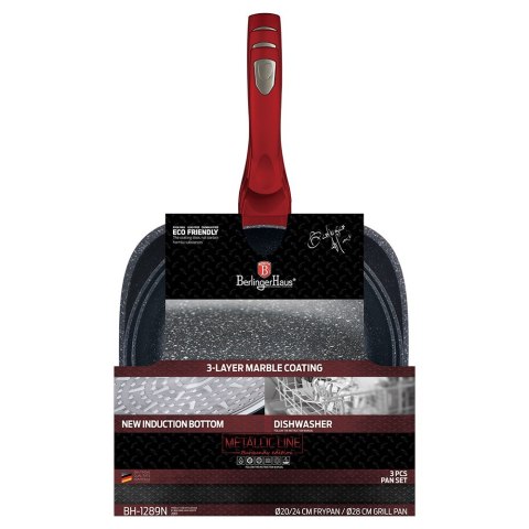 Berlinger Haus BH-1289 Burgundy — komplet 3 patelni