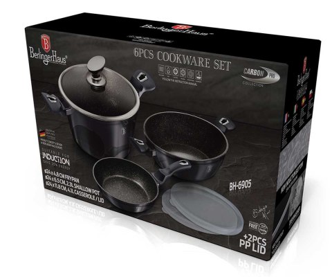 Berlinger Haus BH-6905 CARBON PRO – zestaw garnków i patelni