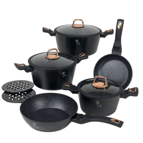 Berlinger Haus BH-1645 BLACK ROSE – zestaw garnków i patelni, 10 elementów