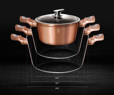 Berlinger Haus BH-6191 ROSE GOLD – zestaw garnków i patelni