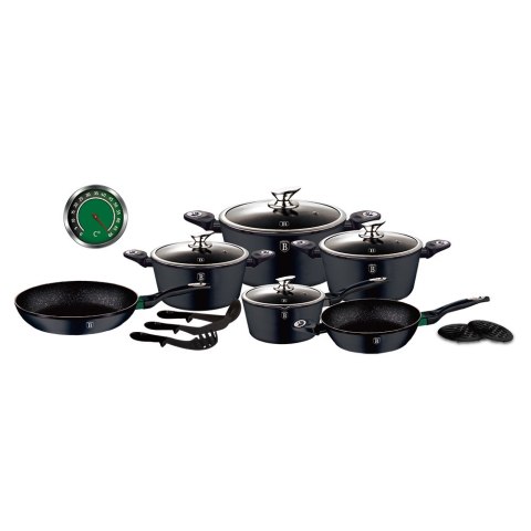 Berlinger Haus BH-1474 Black Thermoguard — komplet garnków i patelni, 15 elementów