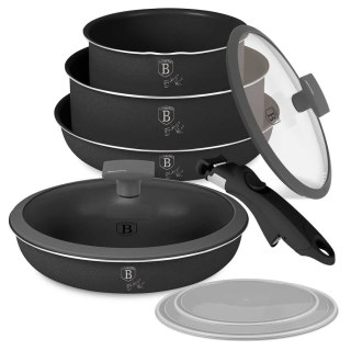 Berlinger Haus BH-8256 ANTRACITE – zestaw garnków i patelni z odpinanym uchwytem, 9 elementów