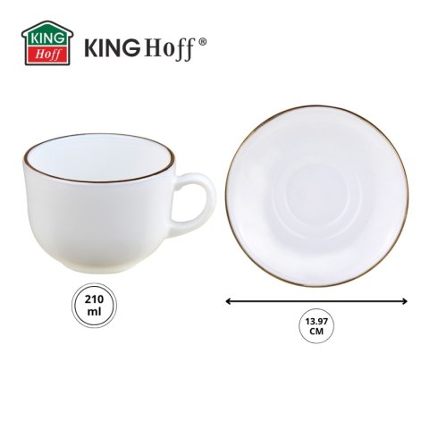 KINGHOFF OPAL KH-1929 - komplet 6 filiżanek 210 ml ze spodkami