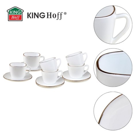 KINGHOFF OPAL KH-1930 - komplet 6 filiżanek 220 ml ze spodkami