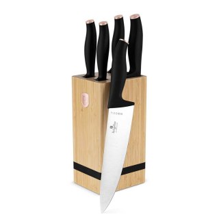 Berlinger Haus BH-2970 BLACK ROSE — zestaw 5 noży w bloku bambusowym