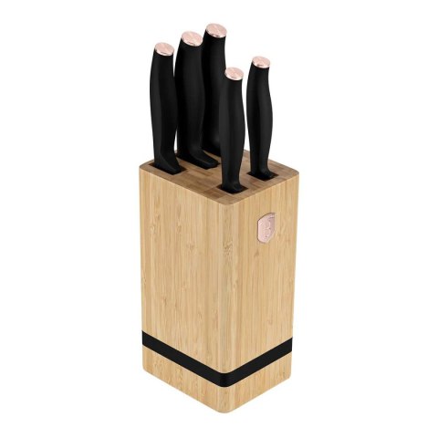Berlinger Haus BH-2970 BLACK ROSE — zestaw 5 noży w bloku bambusowym