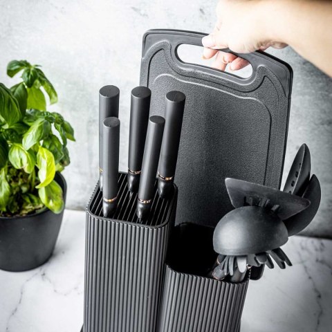 KLAUSBERG KB-7835 — zestaw 5 noży i 5 przyborów z deską i stojakiem