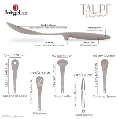 BERLINGER HAUS Taupe BH-6335 — komplet 5 nylonowych przyborów kuchennych