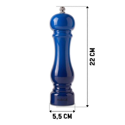HAGE BLUE – zestaw 2 ręcznych młynków do soli i pieprzu, 22 cm