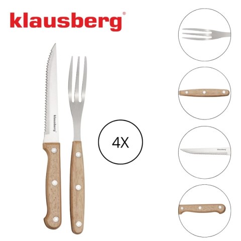 KLAUSBERG KB-7976 - komplet sztućców do steków, 8 elementów