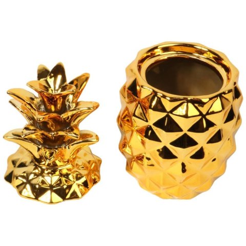 Goliat AN-1 – duża ceramiczna szkatułka ananas w złotym kolorze
