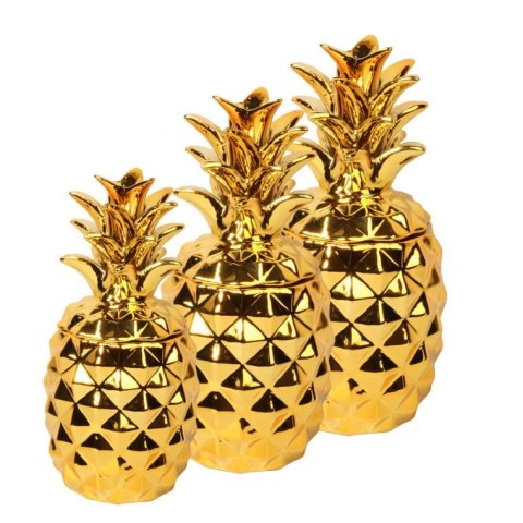Goliat AN-1 – duża ceramiczna szkatułka ananas w złotym kolorze