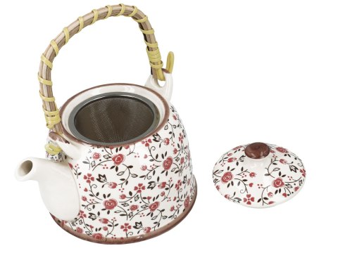 HANIPOL Santai — ceramiczny dzbanek z zaparzaczem w kwiaty, 800 ml