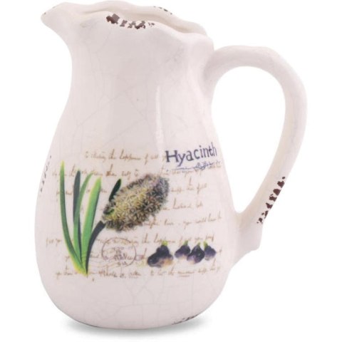 Dekoracyjny Dzbanek Ceramiczny z Motywem Hiacyntów 13 cm