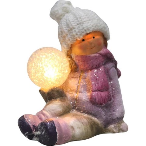 Ceramiczna figurka Dziewczynka ze świecącą kulą, 17 cm
