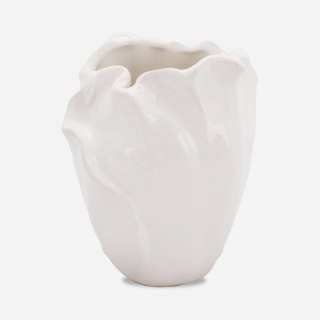Wazon ceramiczny Biała Piękność w kształcie płatka kwiatu