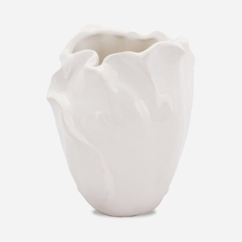 Wazon ceramiczny Biała Piękność w kształcie płatka kwiatu