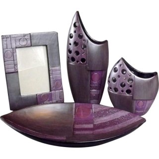 Wazon ceramiczny w kolorach fioletu z dziurkami 18x16x8 cm