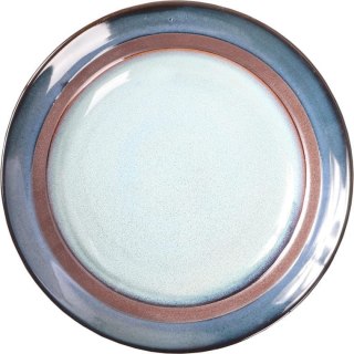 Zastawa stołowa ceramiczna brązowo-kremowo-niebieska