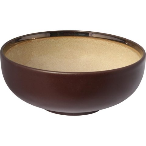 Zastawa stołowa ceramiczna z brązowymi talerzami